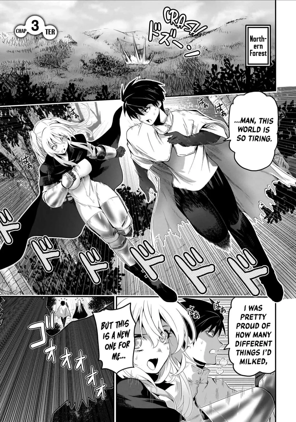 Milk-shibori Hunter no Isekai Sakunyuuki -Nouka no Saenai Otoko ga Arayuru Shuzoku no Chiku-B o Moteasobi-toriko ni Suru- - Chapter 3 - Page 1